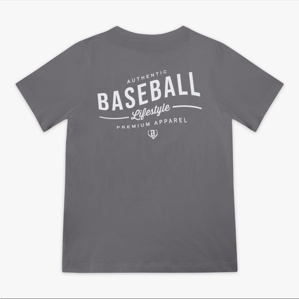 ‘Baseball Lifestyle' Wave Tee - Cool Gray